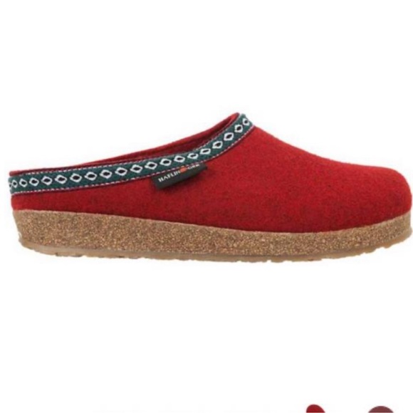 Haflinger Clog wool slipper GZ42 Red 38 (7.5-8) Women's Ergonomic footbed - Picture 3 of 10
